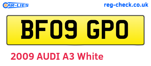 BF09GPO are the vehicle registration plates.