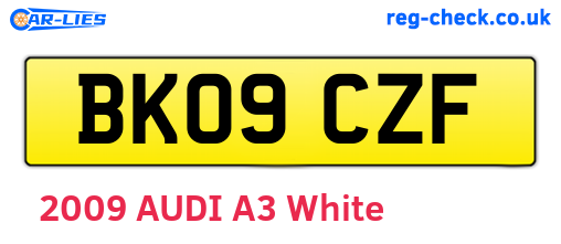 BK09CZF are the vehicle registration plates.