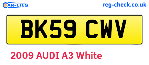 BK59CWV are the vehicle registration plates.