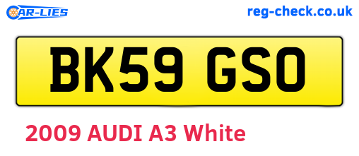 BK59GSO are the vehicle registration plates.
