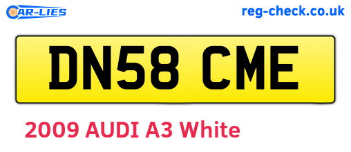 DN58CME are the vehicle registration plates.
