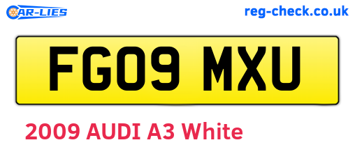 FG09MXU are the vehicle registration plates.