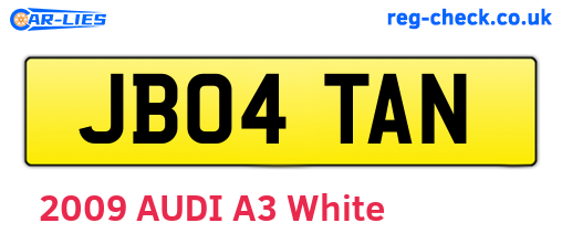 JB04TAN are the vehicle registration plates.