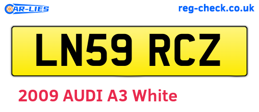 LN59RCZ are the vehicle registration plates.