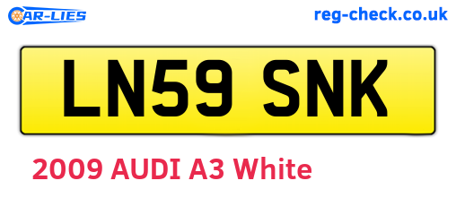 LN59SNK are the vehicle registration plates.