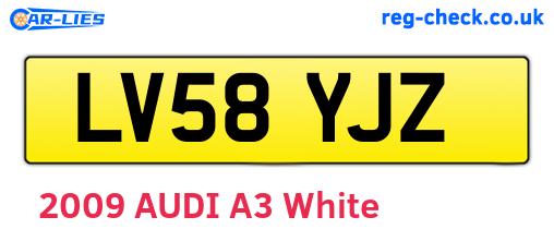 LV58YJZ are the vehicle registration plates.