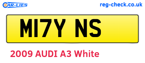 M17YNS are the vehicle registration plates.