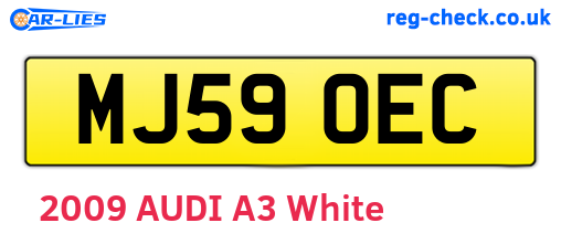 MJ59OEC are the vehicle registration plates.