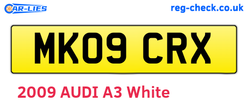 MK09CRX are the vehicle registration plates.