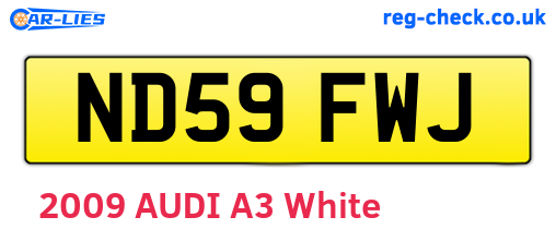 ND59FWJ are the vehicle registration plates.