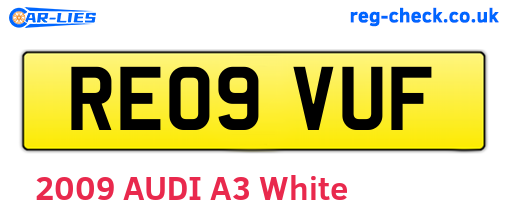 RE09VUF are the vehicle registration plates.