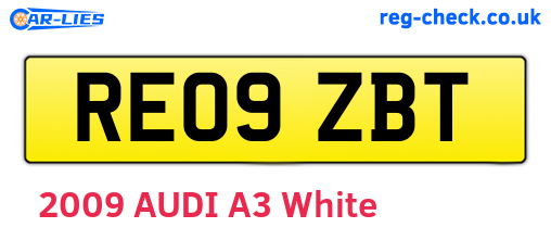 RE09ZBT are the vehicle registration plates.