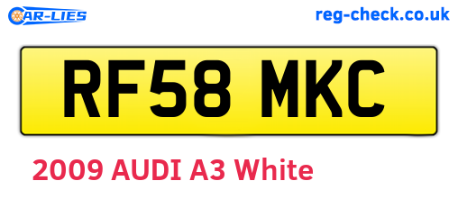 RF58MKC are the vehicle registration plates.