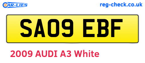 SA09EBF are the vehicle registration plates.