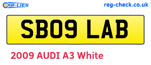 SB09LAB are the vehicle registration plates.
