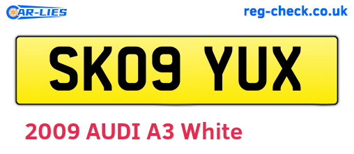 SK09YUX are the vehicle registration plates.
