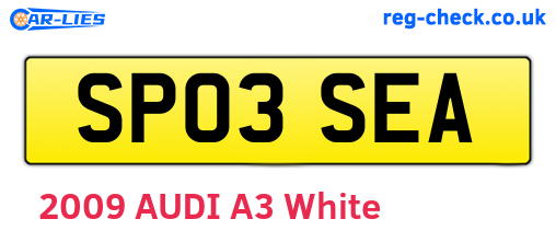 SP03SEA are the vehicle registration plates.
