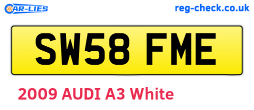 SW58FME are the vehicle registration plates.