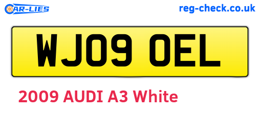 WJ09OEL are the vehicle registration plates.