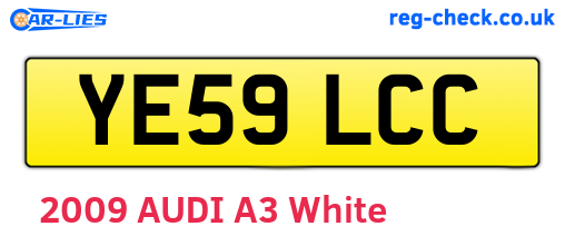 YE59LCC are the vehicle registration plates.