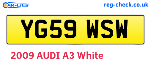 YG59WSW are the vehicle registration plates.