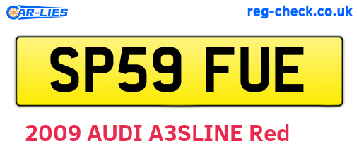 SP59FUE are the vehicle registration plates.