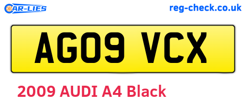 AG09VCX are the vehicle registration plates.