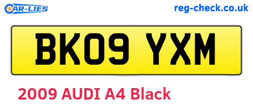 BK09YXM are the vehicle registration plates.