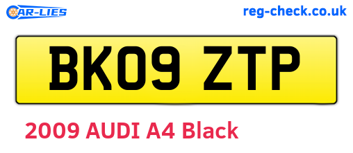 BK09ZTP are the vehicle registration plates.