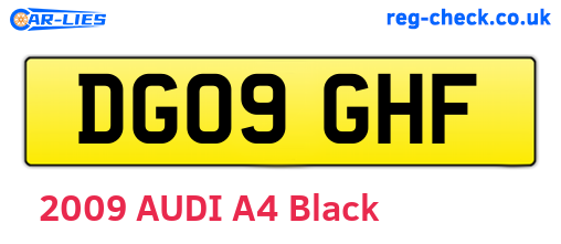 DG09GHF are the vehicle registration plates.