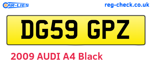 DG59GPZ are the vehicle registration plates.