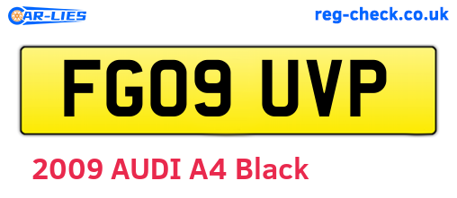 FG09UVP are the vehicle registration plates.
