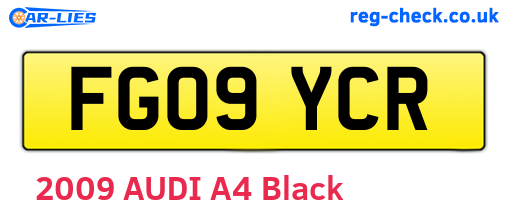 FG09YCR are the vehicle registration plates.