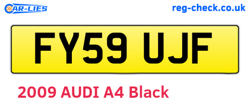 FY59UJF are the vehicle registration plates.