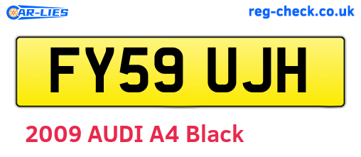 FY59UJH are the vehicle registration plates.