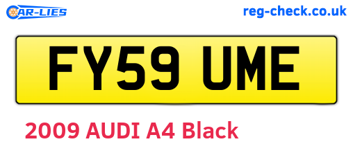 FY59UME are the vehicle registration plates.