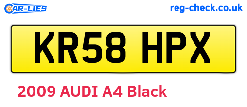 KR58HPX are the vehicle registration plates.
