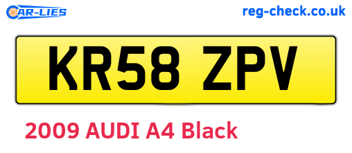 KR58ZPV are the vehicle registration plates.