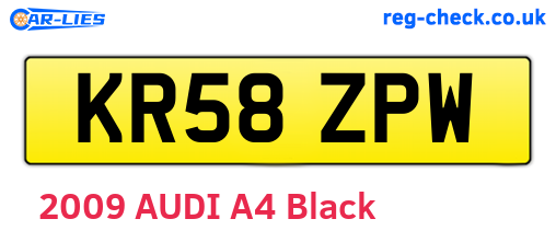 KR58ZPW are the vehicle registration plates.