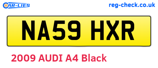 NA59HXR are the vehicle registration plates.