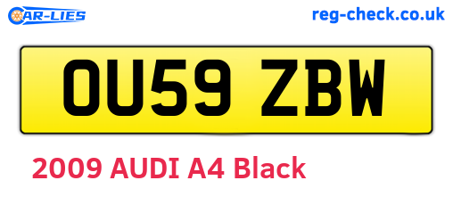 OU59ZBW are the vehicle registration plates.