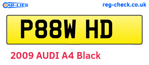 P88WHD are the vehicle registration plates.