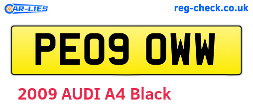 PE09OWW are the vehicle registration plates.