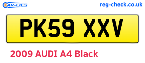 PK59XXV are the vehicle registration plates.