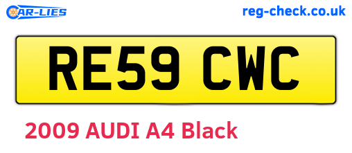 RE59CWC are the vehicle registration plates.