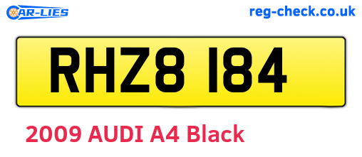 RHZ8184 are the vehicle registration plates.