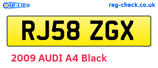 RJ58ZGX are the vehicle registration plates.