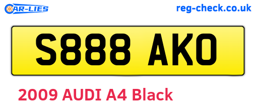 S888AKO are the vehicle registration plates.