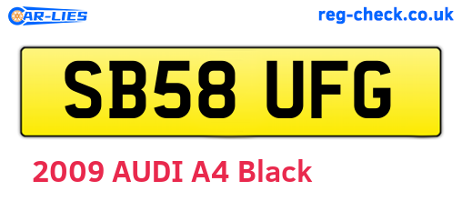 SB58UFG are the vehicle registration plates.