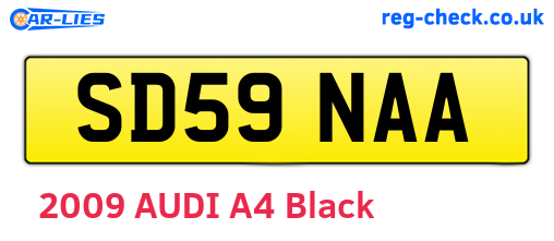 SD59NAA are the vehicle registration plates.